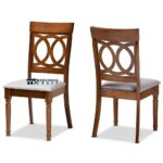Upholstered Oak Side Chairs with Solid Wood Frame and Comfortable Cushioning – Set of Two - Image 2