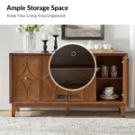 Mid-Century Style Sideboard with Solid Wood Legs & Adjustable Shelves - Image 2