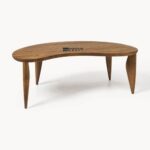 Organic Shaped Walnut Wood Coffee Table for Living Room - Image 3