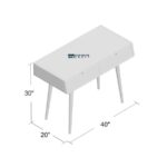 Wood Study Table with Drawers - Image 4