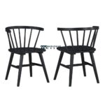 Solid Wood Side Chairs with Supportive Backrest and Durable Design – Set of Two