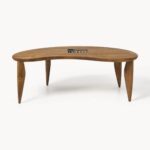 Organic Shaped Walnut Wood Coffee Table for Living Room - Image 4