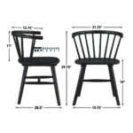 Solid Wood Side Chairs with Supportive Backrest and Durable Design – Set of Two - Image 3
