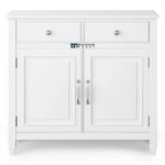 Solid Wood Bar Cabinet with 2 Shelves and 2 Storage Drawers - Image 4