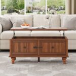 Rectangle Coffee Table with Solid Wood Legs and Sliding Storage Drawer - Image 4