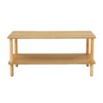 Solid Wood Rectangular Coffee Table with Modern Double-Layer Storage Design - Image 5