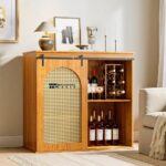 Storage Cabinet with Adjustable Shelves and Rattan Sliding Doors - Image 5