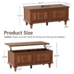 Rectangle Coffee Table with Solid Wood Legs and Sliding Storage Drawer - Image 5