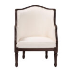Solid Wood Armchair with Handwoven Rattan Backrest - Image 9