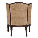 Solid Wood Armchair with Handwoven Rattan Backrest - Image 7