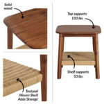 Acacia Mid-Century Side Table in Warm Chestnut - Image 6