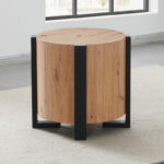 Round Wood Side Table with Natural Grain Finish for Modern Homes