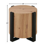 Round Wood Side Table with Natural Grain Finish for Modern Homes - Image 3