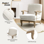 Upholstered Accent Armchair with Solid Wood Legs - Image 5