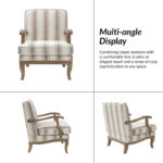 Solid Wood Armrest Upholstered Lounge Chair for Home - Image 6