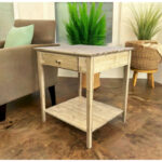 Solid Wood Side Table with Integrated Storage Compartment