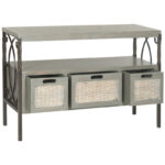 Grey Solid Wood Console Table for Refined Indian Living Spaces - Image 5