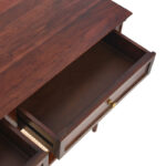 Solid Wood Hallway Console Table with Two Drawers and Cane Shelf Storage - Image 4