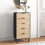 Solid Wooden Five-Drawer Storage Chest for Bedroom, Living - Image 2