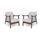 Upholstered Armchair Pair with Solid Wood Foundation – Set of 2 - Image 2