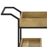 Natural Finish Solid Mango Wood 29-Inch Bar Cart - Image 8