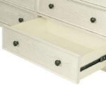 Solid Wood 48” Tall Chest with 6 Drawers & Sliding Barn Door Cabinet – Wooden Storage Dresser for Living Room & Hallway - Image 4