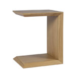 Beveled Walnut Finish Wooden C-Shaped Accent End Table for Modern Homes - Image 6