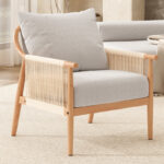 Classic Solid Wood Upholstered Armchair for Living Room - Image 11