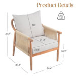 Classic Solid Wood Upholstered Armchair for Living Room - Image 8