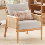 Classic Solid Wood Upholstered Armchair for Living Room - Image 4