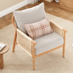Classic Solid Wood Upholstered Armchair for Living Room - Image 3
