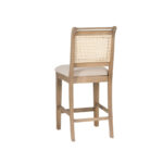Natural Cane Weave Counter Stool with Rustic Wooden Base for Home Counters - Image 9