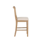 Natural Cane Weave Counter Stool with Rustic Wooden Base for Home Counters - Image 7