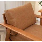 Upholstered Wooden Armchair with Cushioned Seating for Living & Study Spaces - Image 9