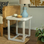 Solid Wood 20-Inch Wide Tray Top Accent Side Table with Raised Edges