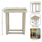 Solid Wood 20-Inch Wide Tray Top Accent Side Table with Raised Edges - Image 6