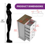 Solid Wood Chest with Five Drawer Storage for Bedroom, Living Space and Home Organisation - Image 6