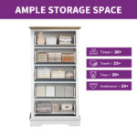 Solid Wood Chest with Five Drawer Storage for Bedroom, Living Space and Home Organisation - Image 3