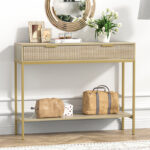 Narrow Rustic Entryway Console Table with Two Drawers for Hallway and Living Room - Image 2
