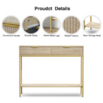 Narrow Rustic Entryway Console Table with Two Drawers for Hallway and Living Room - Image 5