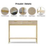 Narrow Rustic Entryway Console Table with Two Drawers for Hallway and Living Room - Image 3