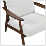 Mid-Century Modern Textured Fabric Upholstered Accent Chair with Solid Wood Frame - Image 9