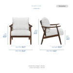 Mid-Century Modern Textured Fabric Upholstered Accent Chair with Solid Wood Frame - Image 8