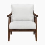 Mid-Century Modern Textured Fabric Upholstered Accent Chair with Solid Wood Frame - Image 4