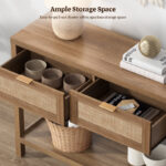 Crafted Natural Oak Console Table for Elegant Indian Homes - Image 6