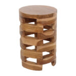 Round Solid Wood End Table with Natural Grain Finish - Image 4