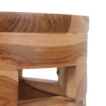 Round Solid Wood End Table with Natural Grain Finish - Image 2