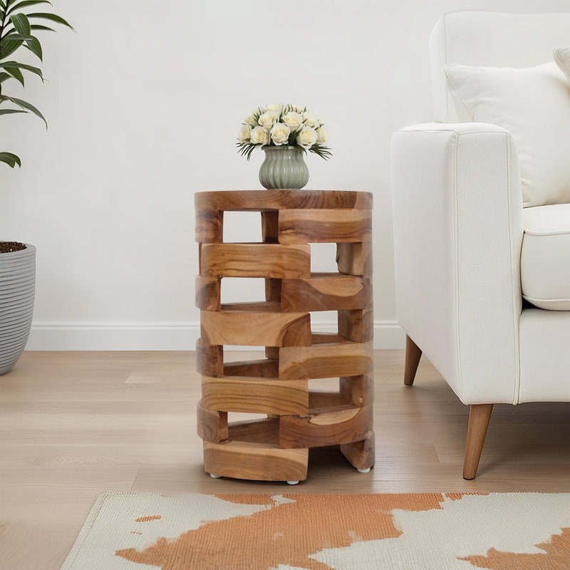 Charnessa+Solid+Wood+End+Table-1274057461 Round Solid Wood End Table with Natural Grain Finish - Image 1