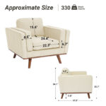 Contemporary Upholstered Armchair with Solid Wood Legs - Image 6