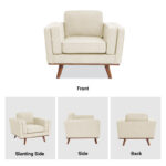 Contemporary Upholstered Armchair with Solid Wood Legs - Image 9